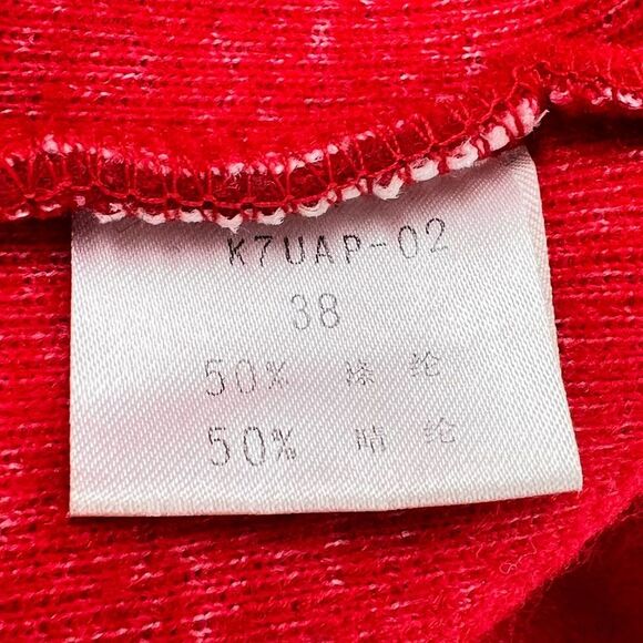 Rare Michel Klein Avignon Villa Red Warm Sherpa Long Hooded Trench Coat Size M - Picture 6 of 12